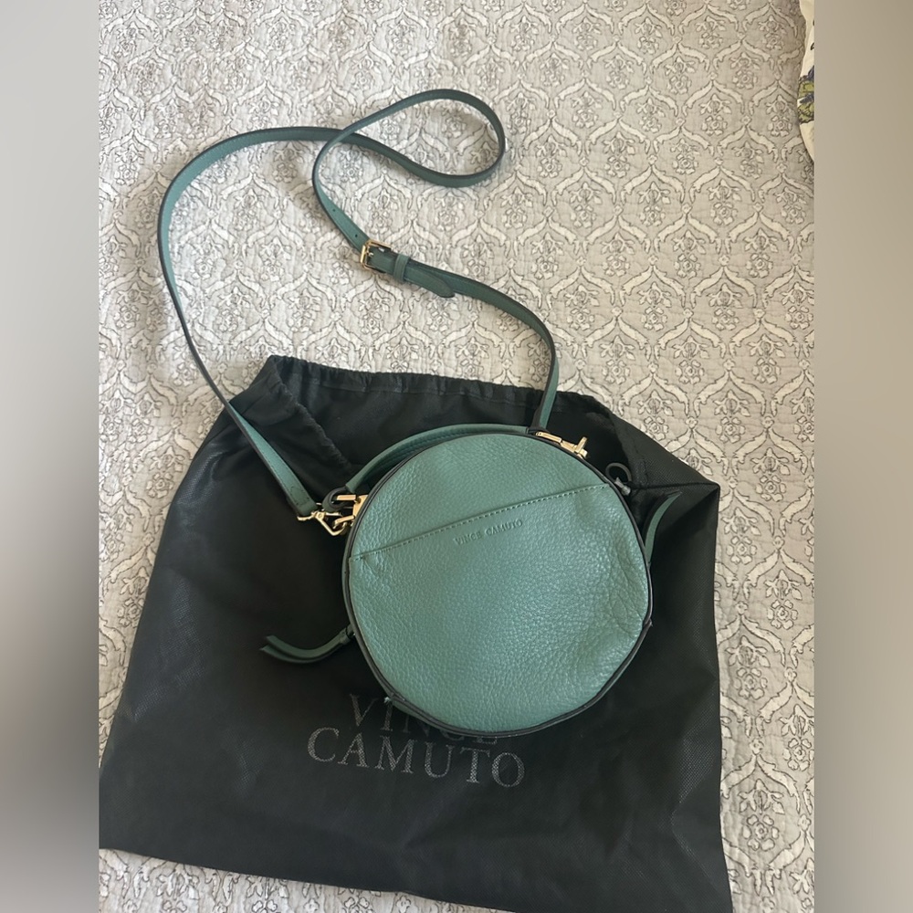 Vince Camuto Teal leather Round Crossbody Bag